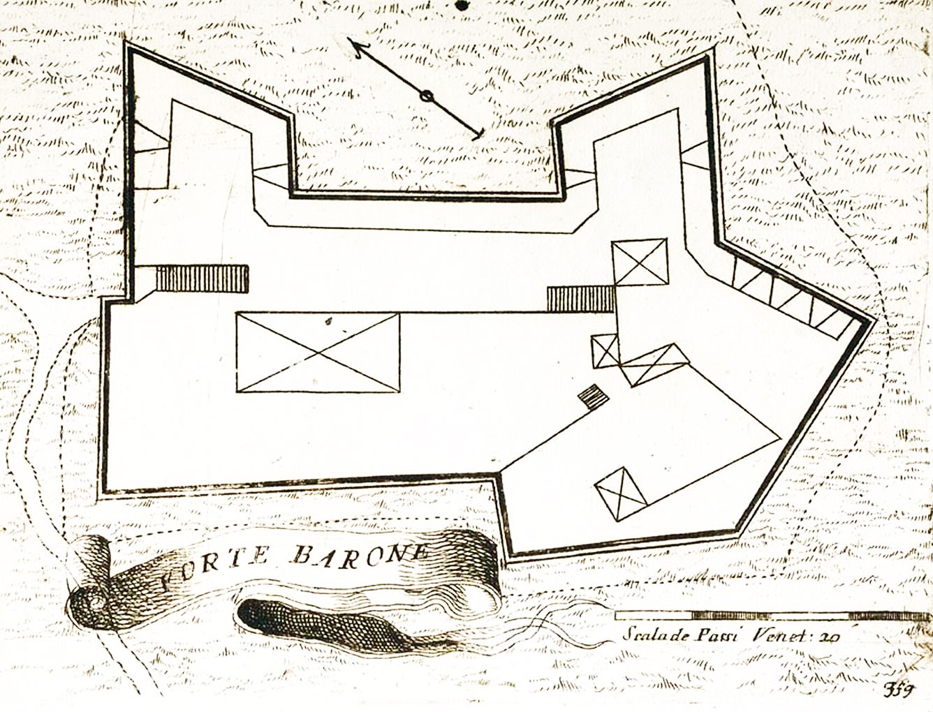 Vincenzo Maria Coronelli, ground plan of Barone Fortress, around 1688