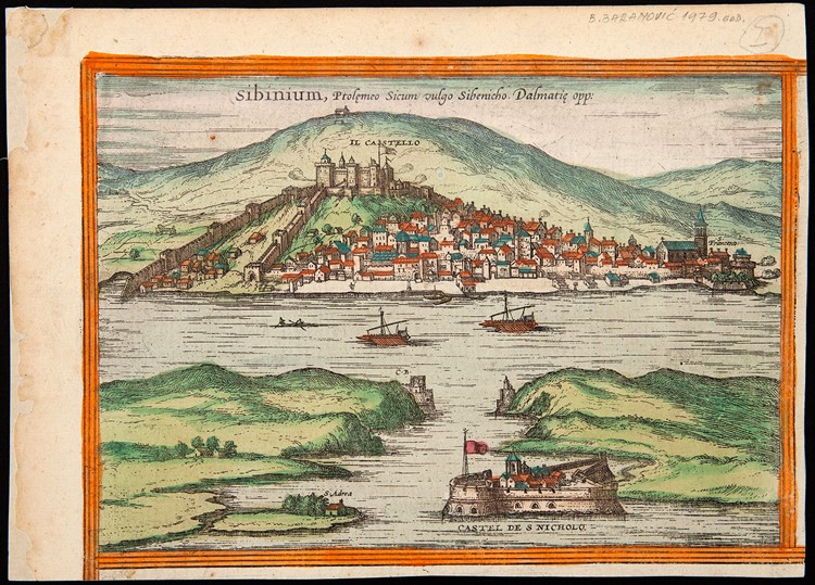 Frans Hogenberg i Georg Braun, Šibenik, 1576. godina, bakrorez