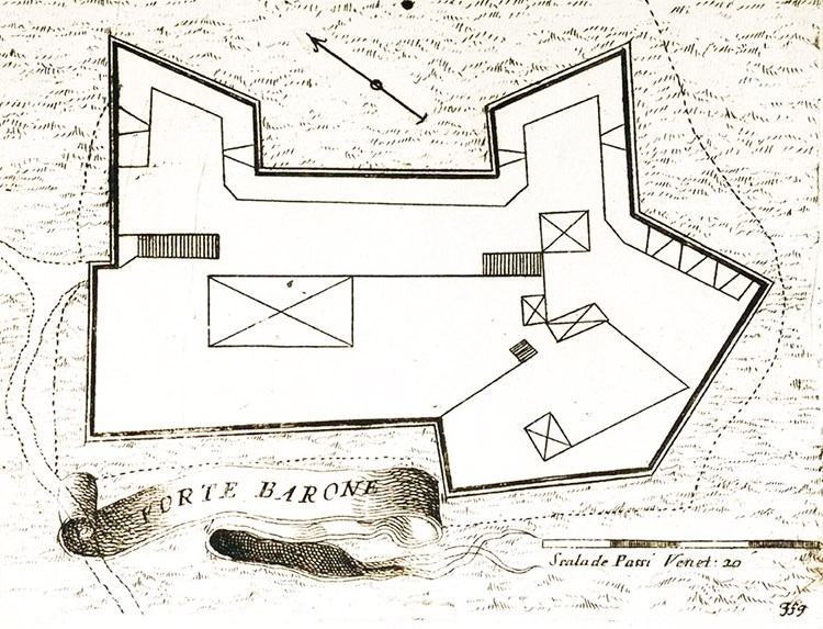 Vincenzo Maria Coronelli, ground plan of Barone Fortress, around 1688