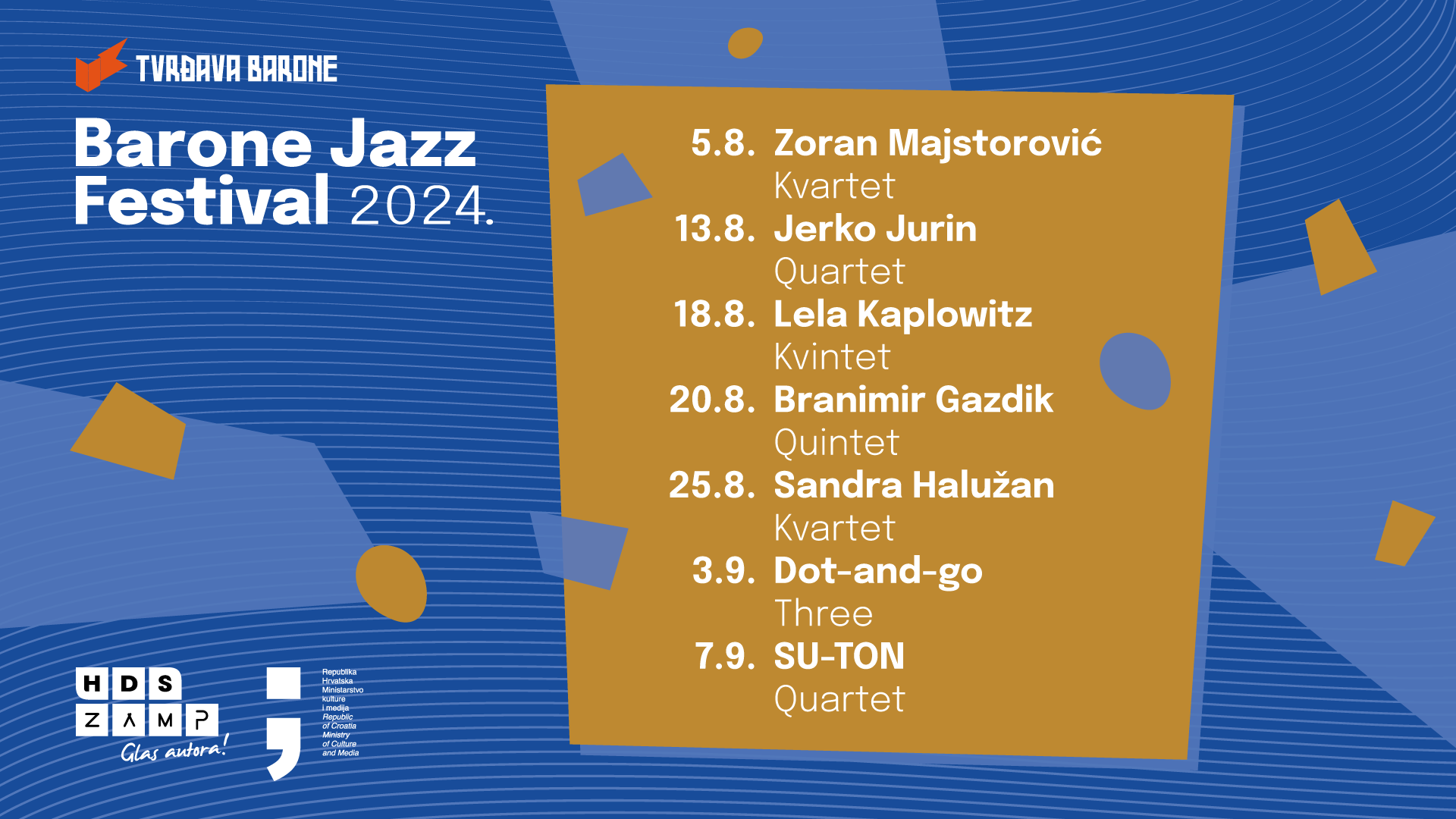S vrhunskim svirkama na Barone Jazz Festivalu nastavljamo u kolovozu i rujnu! 